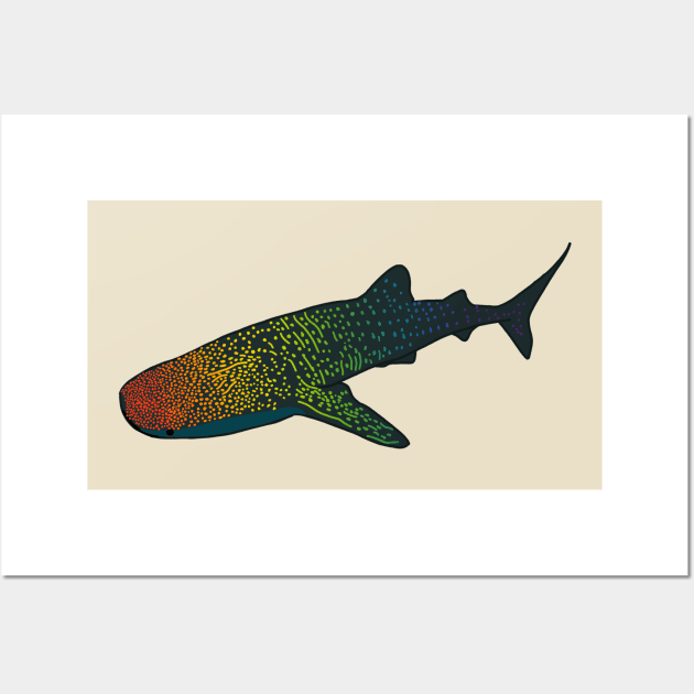 Rainbow Whale Shark Wall Art by nats-designs